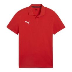 Koszulka męska Puma Team Goal Casuals Polo. Czerwone koszulki polo męskie Puma, m, bez wzorów, bez kołnierzyka, bez ramiączek, do piłki nożnej. Za 89.09 zł.
