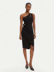 Rinascimento Sukienka koktajlowa CFC0122878003 Czarny Regular Fit. Czarne sukienki damskie Rinascimento, l, bez wzorów, z syntetyku, wizytowe, bez kołnierzyka, bez ramiączek. Za 419.99 zł.