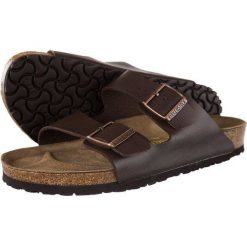 Birkenstock 51701 Dark Brown, klapki. Brązowe klapki damskie Birkenstock, bez wzorów, z tkaniny, bez obcasa. Za 279.00 zł.