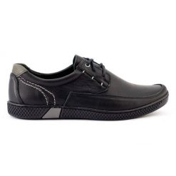 KOMODO Buty męskie casual 911 czarne. Czarne półbuty na co dzień męskie na jesień, z jeansu, biznesowe, bez zapięcia. Za 367.89 zł.