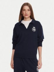 Tommy Hilfiger Bluza UW0UW06078 Granatowy Regular Fit. Niebieskie bluzy damskie Tommy Hilfiger, l, bez wzorów, z bawełny, bez kaptura. Za 279.99 zł.