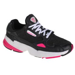 Buty do chodzenia damskie, adidas Originals Falcon W. Czarne obuwie sportowe damskie Adidas, bez wzorów, z materiału, trekkingowe. Za 390.50 zł.