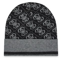 Czapka Guess. Czarne czapki i kapelusze damskie Guess, na zimę, z aplikacjami. Za 169.99 zł.