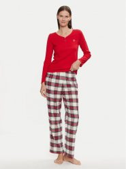 LAUREN RALPH LAUREN Piżama ILN72374F Czerwony Regular Fit. Czerwone piżamy damskie Lauren Ralph Lauren, l, bez wzorów, z bawełny, bez ramiączek. Za 299.99 zł.