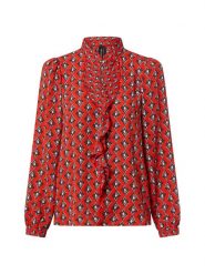 Marc Cain Bluzka Kobiety czerwony|szary, 40. Czerwone bluzki damskie Marc Cain, bez wzorów, eleganckie, bez kołnierzyka, bez ramiączek. Za 549.95 zł.