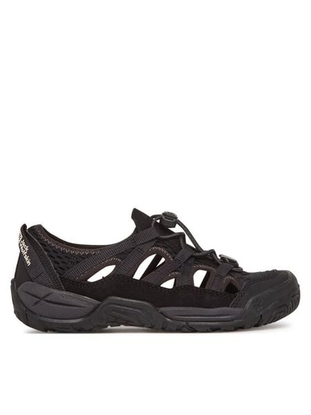 Jack Wolfskin Sandały Levente Sandal A64080 M Czarny. Czarne sandały chłopięce Jack Wolfskin, z materiału, bez zapięcia. Za 249.99 zł.