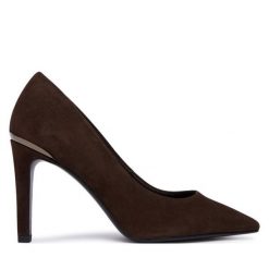 Szpilki Tamaris. Brązowe szpilki damskie Tamaris, bez wzorów, bez obcasa, bez zapięcia. Za 394.99 zł.