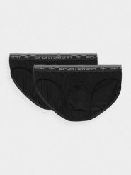 4F Bielizna slipy (2-pack) męskie - czarne S. Czarna bokserki męskie 4f, m, bez wzorów, z bawełny. W wyprzedaży za 49.99 zł.