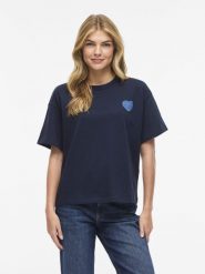 Vila Koszulka - Monie Kobiety Bawełna niebieski, M. Niebieskie t-shirty damskie Vila, m, bez wzorów, z bawełny, bez kołnierzyka. Za 89.95 zł.