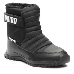 Śniegowce Puma. Czarne buty zimowe chłopięce Puma, bez wzorów, bez zapięcia. Za 339.99 zł.