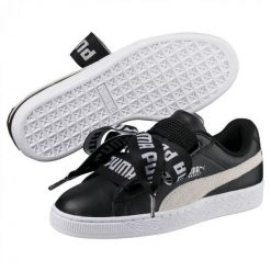 Buty do chodzenia damskie Puma Basket Heart Safari DE. Białe obuwie sportowe damskie Puma, bez wzorów, z materiału, trekkingowe. Za 187.00 zł.