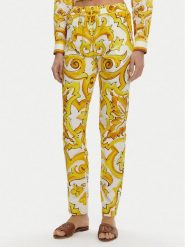 Dolce&Gabbana Spodnie materiałowe FTC4PT HH5EA Żółty Regular Fit. Żółte spodnie materiałowe damskie Dolce&Gabbana, bez wzorów, z bawełny. Za 3,849.00 zł.