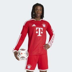 Koszulka podstawowa z długim rękawem FC Bayern 26/27. Białe koszulki sportowe męskie Adidas, l, bez wzorów, z dzianiny, bez kołnierzyka, bez ramiączek, do piłki nożnej, climacool (adidas). Za 479.00 zł.