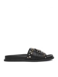 Nine West Klapki EO-TL758-1 Czarny. Czarne klapki damskie Nine West, bez wzorów, ze skóry, bez obcasa. Za 219.99 zł.