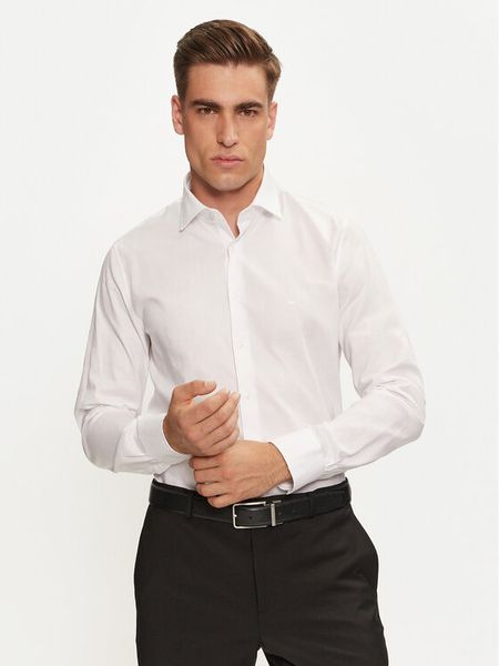 Michael Kors Koszula MK0DS01294 Biały Slim Fit. Białe koszule męskie Michael Kors, m, bez wzorów, z bawełny, biznesowe, bez kołnierzyka, bez ramiączek. Za 229.99 zł.