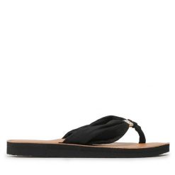 Japonki Tommy Hilfiger. Czarne klapki damskie Tommy Hilfiger, bez wzorów, bez obcasa. Za 129.99 zł.