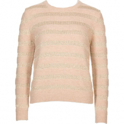 Sweter w kolorze beżowo-złotym. Brązowe swetry damskie Gottardi, z wełny, z okrągłym kołnierzem. W wyprzedaży za 173.95 zł.