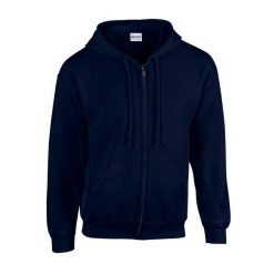 Bluza Z Kapturem Dla Dorosłych Unisex Heavy Blend Full Zip. Niebieskie bluzy męskie Gildan, m, bez wzorów, z kapturem. Za 122.99 zł.