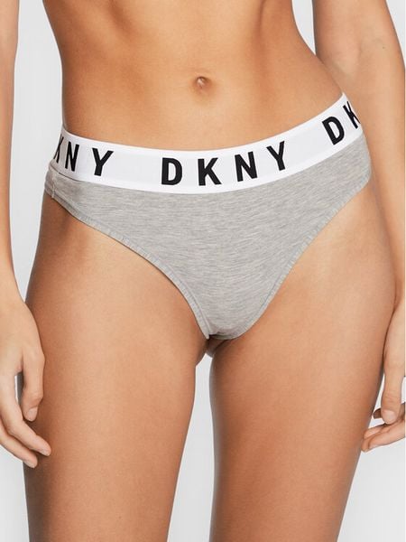 DKNY Stringi DK4529 Szary. Szare stringi damskie DKNY, l, bez wzorów. Za 69.99 zł.