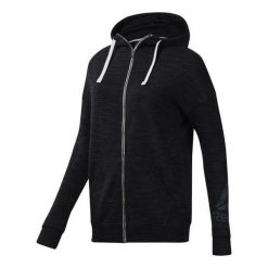 Bluza treningowa damska Reebok Training Essentials Marble. Czarne bluzy sportowe damskie Reebok, bez wzorów, na fitness i siłownię. Za 344.00 zł.