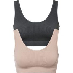 Biustonosz bezszwowy bustier Feel Comfort w prążek (2 szt.). Szare biustonosze bonprix, bez wzorów. Za 79.98 zł.