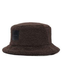 Kapelusz Calvin Klein. Brązowe czapki i kapelusze damskie Calvin Klein, bez wzorów. Za 189.99 zł.