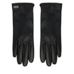 Rękawiczki Damskie BOSS. Czarne rękawiczki damskie Boss, bez wzorów. Za 399.99 zł.