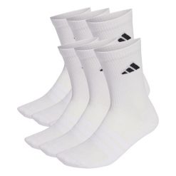 SKARPETY CUSHIONED CREW OPAKOWANIE, 6 PAR. Białe skarpety męskie Adidas, bez wzorów, z bawełny. Za 99.95 zł.