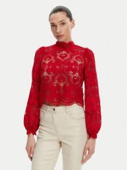 Morgan Bluzka 251-OMBRE Czerwony Regular Fit. Czerwone bluzki damskie Morgan, bez wzorów, z syntetyku, bez kołnierzyka, bez ramiączek. Za 239.99 zł.