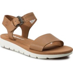Sandały TIMBERLAND - Lottie Lou TB0A1VX12551 Md Beige Full Grain. Brązowe klapki damskie marki Timberland, bez wzorów, z materiału. Za 399.99 zł.