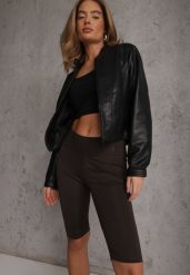 Brązowe Szorty Bikery High Waist z Wyszczuplającym Pasem Briarrose. Brązowe szorty sportowe damskie Renee, l, bez wzorów, casualowe, z podwyższonym stanem. Za 39.99 zł.