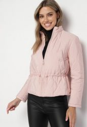 Różowa Pikowana Kurtka ze Ściągaczem w Pasie Alinae. Czerwone kurtki damskie Born2be, l, z aplikacjami, z jeansu, bez kaptura. Za 159.99 zł.