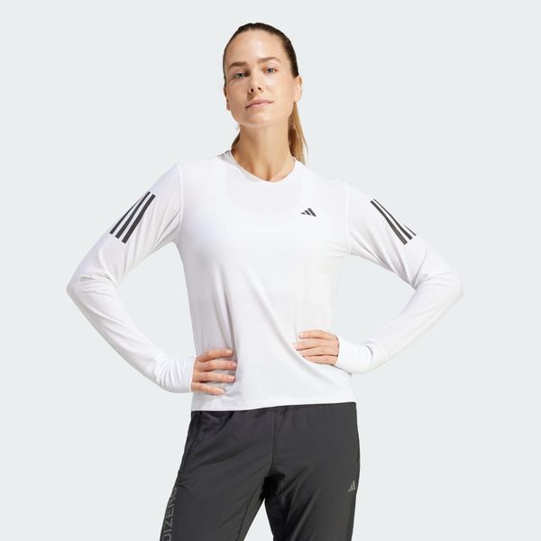 Koszulka Own The Run Long Sleeve. Białe koszulki sportowe damskie Adidas, xs, bez wzorów, z materiału, sportowe, bez kołnierzyka. Za 199.00 zł.