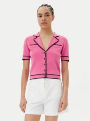 Morgan Bluzka 241-MEDIN Różowy Regular Fit. Czerwone bluzki damskie Morgan, m, bez wzorów, z syntetyku, bez kołnierzyka, bez ramiączek. Za 139.99 zł.