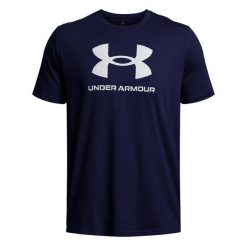 T-shirt Męski Logo 1382911 432. Niebieskie koszulki sportowe męskie Under Armour, m, bez wzorów, sportowe, bez kołnierzyka. Za 153.99 zł.
