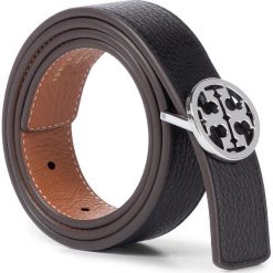 Pasek Damski TORY BURCH - 1" Reversible Logo Belt 56643 Black/New Cuoio/Silver 896. Brązowe paski damskie Tory Burch, bez wzorów, ze skóry. Za 769.00 zł.