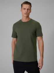 4F T-shirt regular z nadrukiem męski - khaki 3XL. Brązowe t-shirty męskie 4f, m, bez wzorów, z bawełny, bez kołnierzyka. Za 79.99 zł.