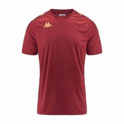 Koszulka Kappa Gianto. Brązowe koszulki sportowe męskie Kappa, bez wzorów, bez kołnierzyka, bez ramiączek, do piłki nożnej. Za 195.50 zł.