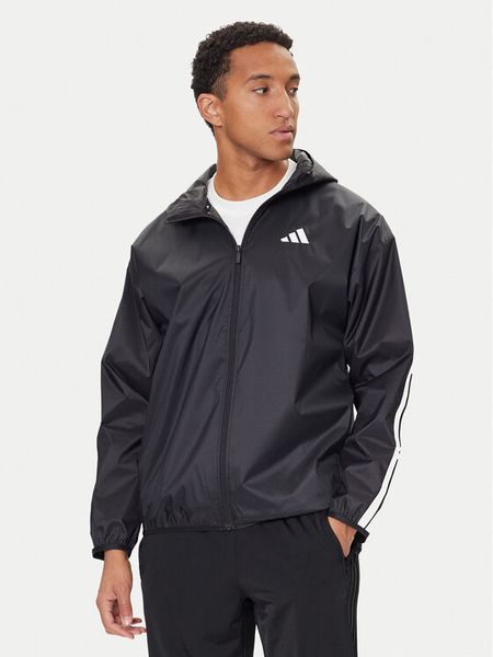 Adidas Wiatrówka Essential 3-Stripes Ripstop IM7848 Czarny Regular Fit. Czarne kurtki męskie Adidas, m, bez wzorów, z syntetyku, bez kaptura. Za 239.99 zł.