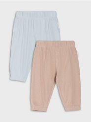 Bawełniane spodnie jogger 2 pack - beżowy. Brązowe spodenki niemowlęce Sinsay, bez wzorów, z bawełny. Za 19.99 zł.