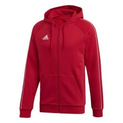 Bluza adidas Core 18 FZ Hoody M FT8071. Białe bluzy męskie Adidas, m, bez wzorów, bez kaptura, do piłki nożnej. Za 109.99 zł.