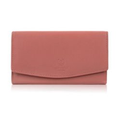 Portfel damski skórzany z RFID różowy na prezent Paolo Peruzzi SL-11-PI. Czerwone portfele damskie bez wzorów, ze skóry. Za 79.00 zł.