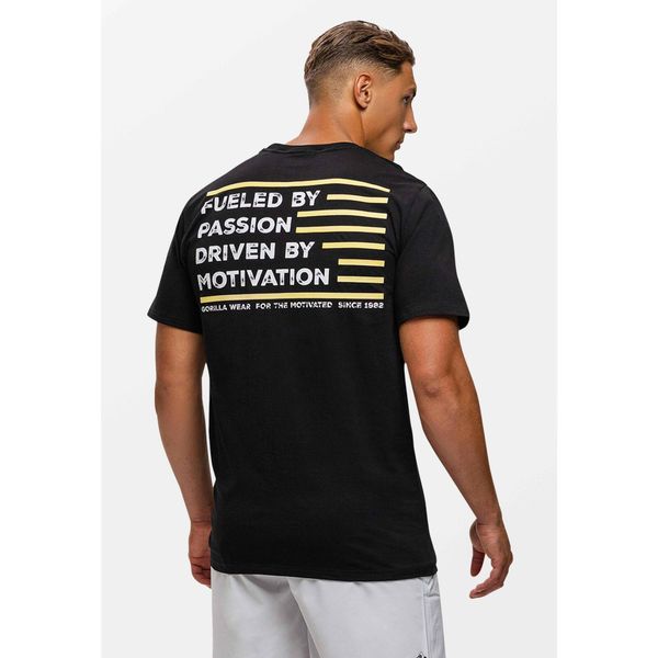 Kyle Koszulka - Czarny. Czarne koszulki sportowe męskie GORILLA WEAR, bez wzorów, bez kołnierzyka, bez ramiączek, na fitness i siłownię. Za 191.00 zł.