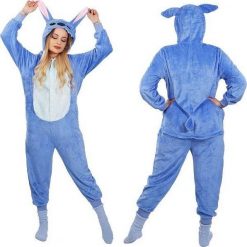 Springos Piżama kigurumi Stitch kombinezon jednoczęściowy damska rozmiar M UNIWERSALNY. Koszule nocne damskie SPRINGOS, m, bez wzorów, bez ramiączek. Za 94.27 zł.