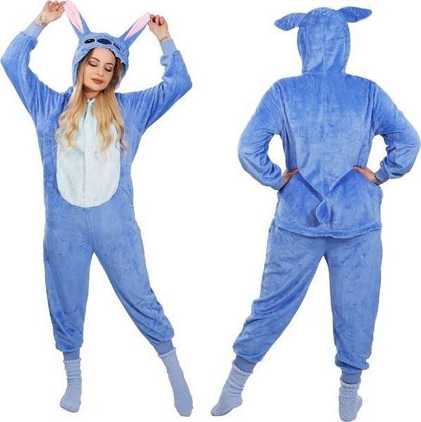 Springos Piżama kigurumi Stitch kombinezon jednoczęściowy damska rozmiar M UNIWERSALNY. Koszule nocne damskie SPRINGOS, m, bez wzorów, bez ramiączek. Za 94.27 zł.