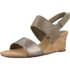 Sandały CLARKS KYARRA FAYE Zielony. Zielone sandały damskie Clarks, bez wzorów, ze skóry, bez obcasa, bez zapięcia. Za 194.99 zł.