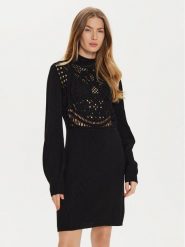 TWINSET Sukienka dzianinowa 242TP3470 Czarny Regular Fit. Czarne sukienki damskie Twinset, l, bez wzorów, z dzianiny, bez kołnierzyka, bez ramiączek. Za 519.99 zł.
