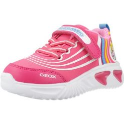Buty GEOX J ASSISTER GIRL Rose. Czerwone obuwie sportowe damskie Geox, bez wzorów, z syntetyku, na fitness i siłownię. Za 218.99 zł.