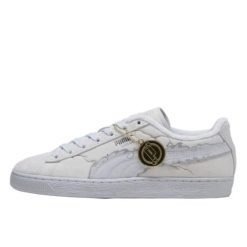 Buty do chodzenia dla dorosłych Puma Suede One Piece Straw Hat Luffy. Białe obuwie sportowe damskie Puma, bez wzorów, z materiału, trekkingowe, Puma Suede. Za 837.99 zł.