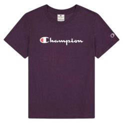 T-shirt Damski Markowy Rękaw. Niebieskie t-shirty damskie Champion, l, bez wzorów, z bawełny, klasyczne, bez kołnierzyka. Za 135.99 zł.